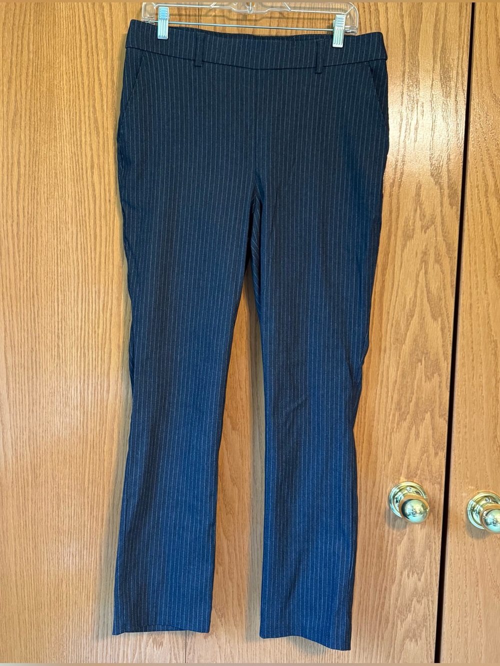 Rafaella Navy Pinstripe Stretch Pull-on Dress Pants